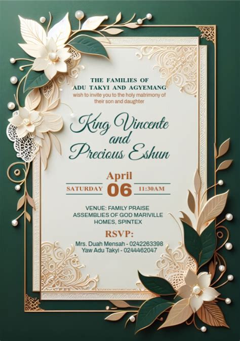 Emerald Green Wedding Invitation Card Vector Images (over 110).